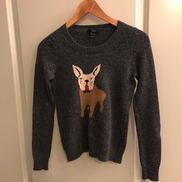J Crew grey wool bulldog sweater - Picture 2 of 3